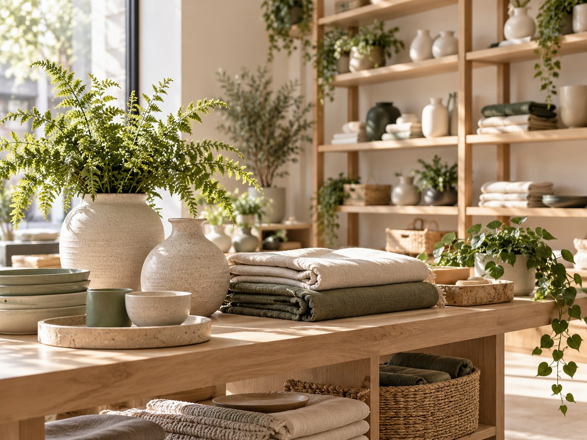 Sustainable homewares boutique display